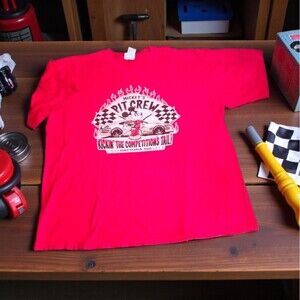 Vintage Disney Resorts NASCAR Mickey Pit Crew Daytona 500 T-Shirt 2XL Y2K Red